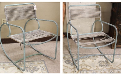 A PAIR OF VINTAGE WALTER LAMB ROCKING CHAIRS