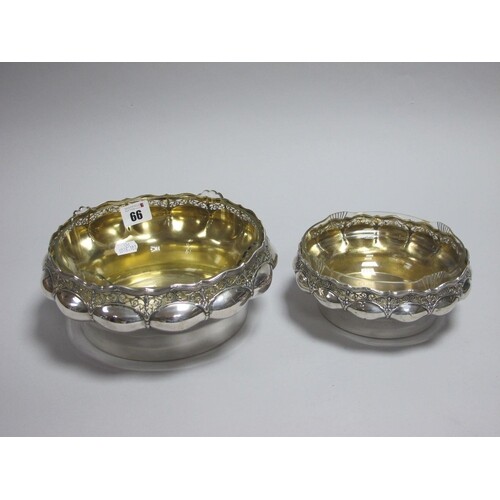 A Pair of Decorative German Silver Graduated Dishes, each of...