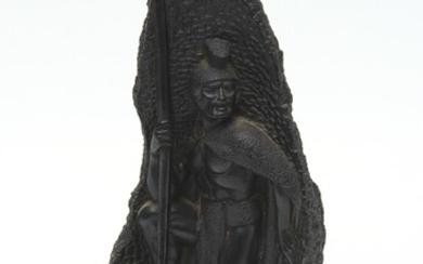 A RECONSTITUTED LAVA STONE AND COMPOSITE FIGURE