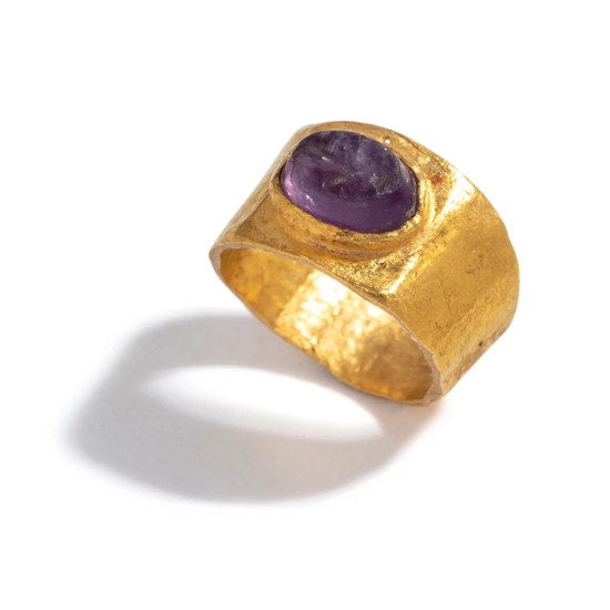 A Roman Gold and Ameythyst Child's Ring