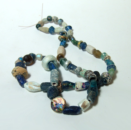 A Roman beaded glass necklace