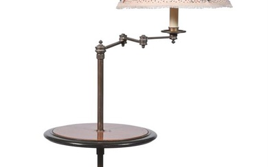 A SMALL STANDARD LAMP TABLE