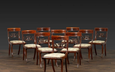 A Set of Ten Classical Mahogany Dining Chairs