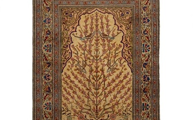 A Turkish Kayseri Silk Prayer Rug