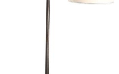 A circa 1900 patinated and partly gilt bronze floor lamp, fluted stem,...