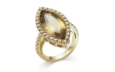 A citrine and diamond ring, by Pascal