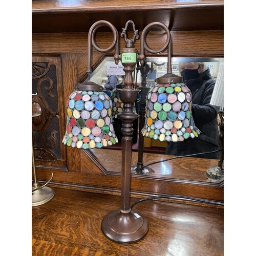 A classical style bronzed table lamp with two 'Smarties' sty...