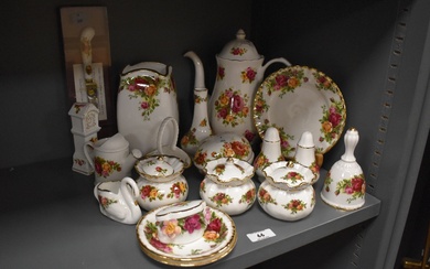 A collection of Royal Albert Old Country Roses patterned tableware and trinkets, to include a coffee