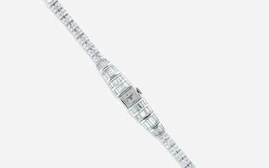 A diamond and platinum dress watch, Hemsley's