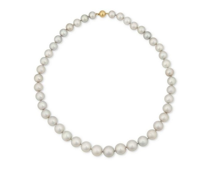 A gray South Sea cultured pearl necklace