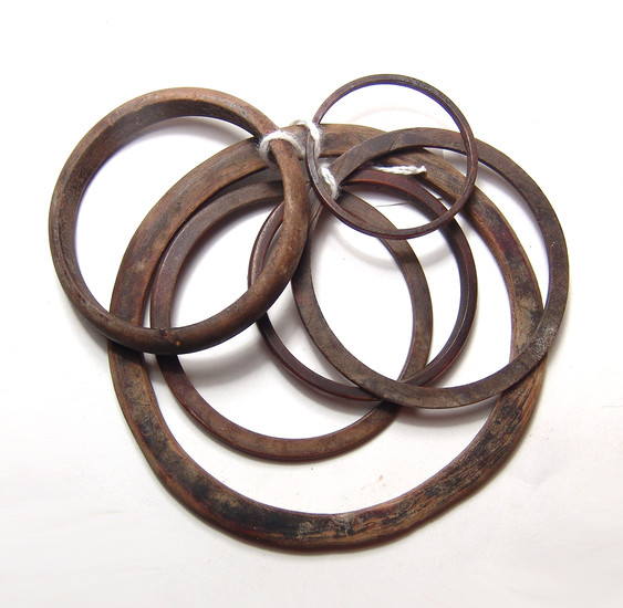 A group of 8 Roman ram's horn bracelets