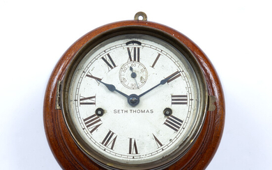 A late 19th century American nickel plated brass ship's clock...
