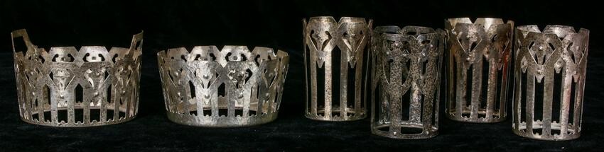 A (lot of 6) Shreve & Co. Dolores? reticulated sterling