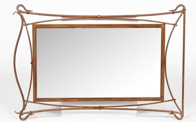 A modern rectangular mirror