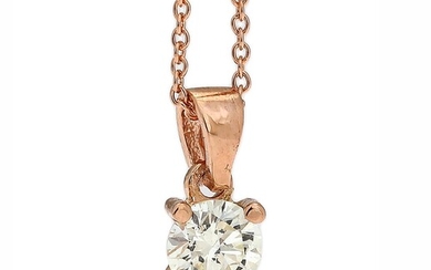 SOLD. A necklace with a diamond pendant set with a brilliant-cut diamond weighing app. 0.35...