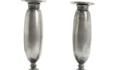 A pair of 19th century pewter candlesticks. Stamped. H. 21 cm. (2)