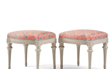 A pair of Gustavian stools.