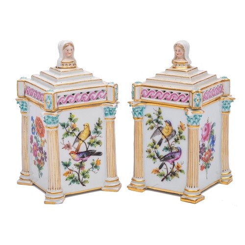 A pair of Meissen neo-classical cabinet cups and covers: eac...