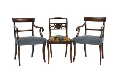 A pair of Regency mahogany chairs