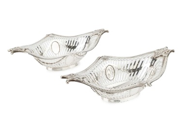 A pair of late Victorian silver sweetmeat baskets, of shaped...