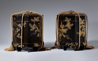 A pair of lidded boxes (kaioke). Late 19th century