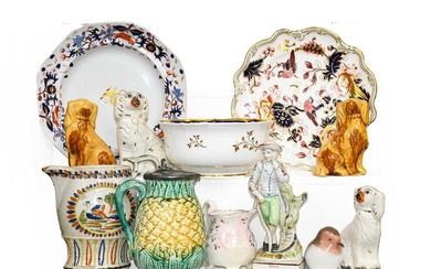 A quantity of ceramics, mainly English 19th century, including:...
