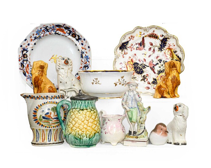 A quantity of ceramics, mainly English 19th century, including:...
