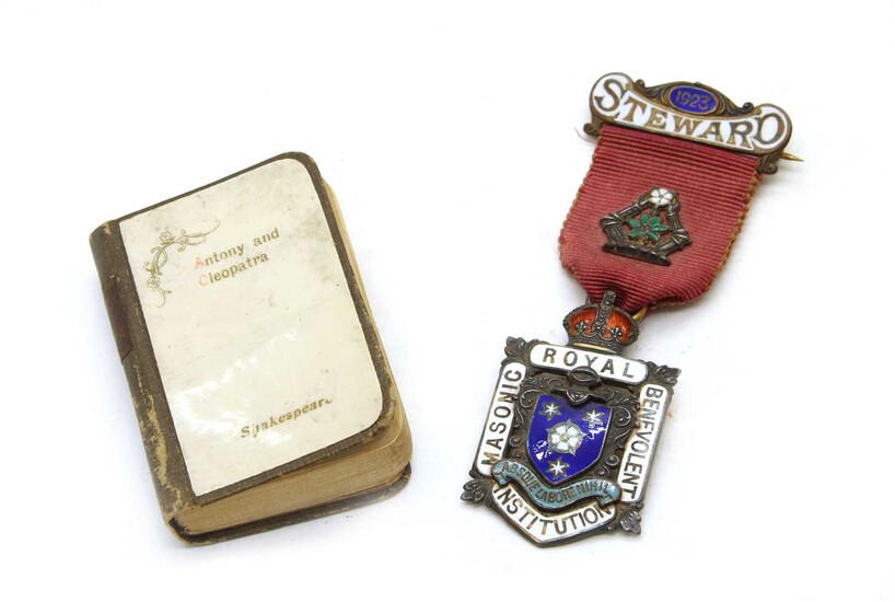 A silver and enamelled Royal Masonic Benevolent Institution 1923 steward's medallion