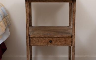 A timber side table with two shelves, Height 72 x...