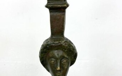 ALBERTO GIACOMETTI Style Bronze Figural Floor Lamp. 'Te