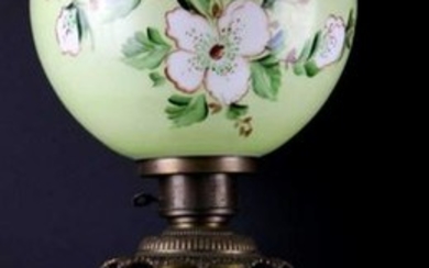 AMERICAN 35" HAND PAINTED FLORAL HURRICANE LAMP
