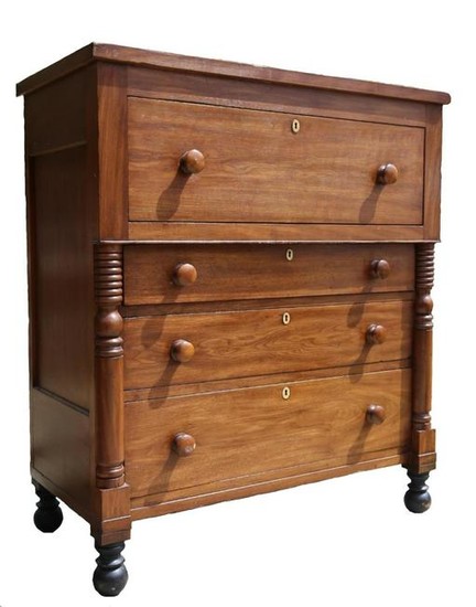 AMERICAN SOUTHERN WALNUT TALL CHEST OF DRAWERS