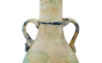 ANCIENT ROMAN EMPIRE GREEN GLASS AMPHORA JUG