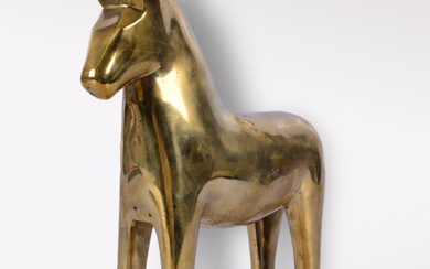 ANDREAS WARGENBRANT. Sculpture, Dala horse. “Viking”, gold patinated bronze.