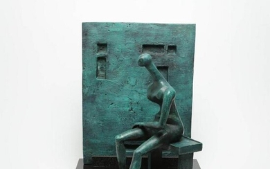 After Henry Moore Abstract Bronze Sculpture