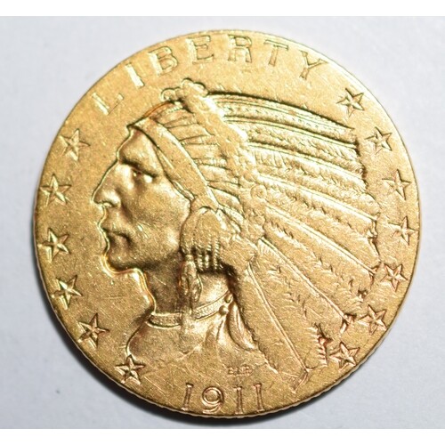 American $5 Dollar Gold Indian Head Gold Coin (8.6 Grams) -1...