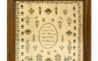 American School Circa 1816 Embroidered Sampler