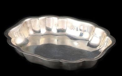American Sterling Silver Scalloped Serving Bowl, Mid-20th Century