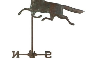 An American Copper Horse Weathervane Height overall 43