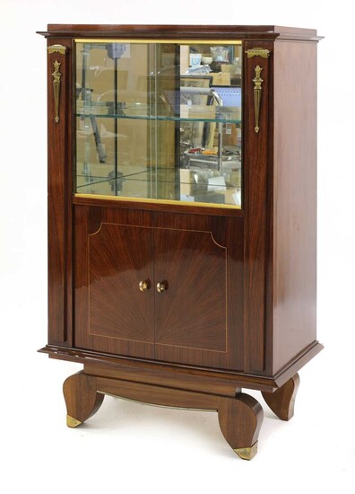 An Art Deco rosewood display cabinet