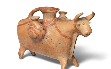 An Early Parthian pottery bull askos