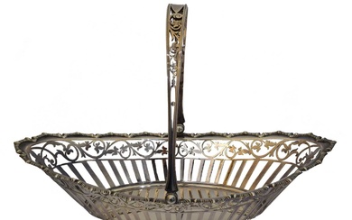 An Edward VII silver swing handled basket