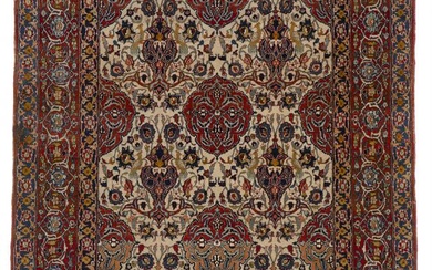 An Isfahan rug, Persia. Unusual centre design. C. 1940. 147×194 cm.