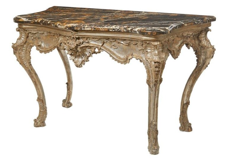 An Italian Rococo silvered console table