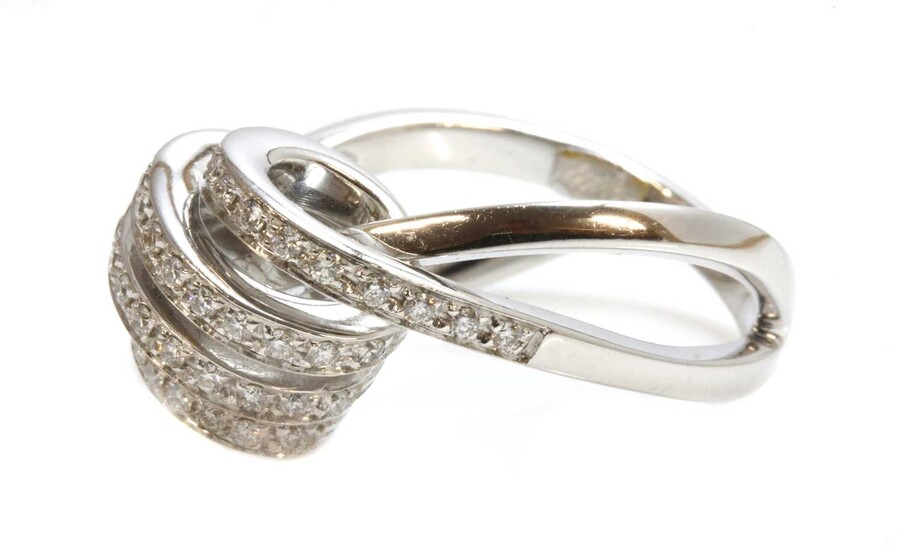 An Italian white gold diamond set ring