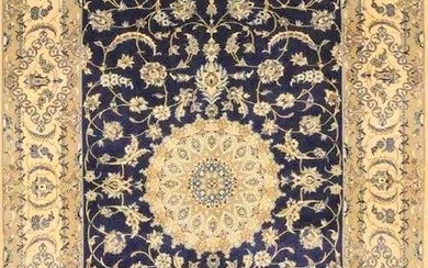An original Habibian Hand Knotted Wool & Silk Persian Nain Carpet Rug 7.75 x 5.25 FT