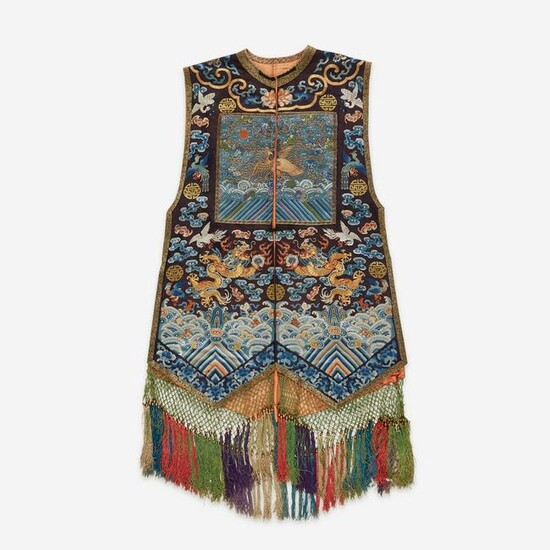 An unusual Chinese embroidered gauze woman's vest