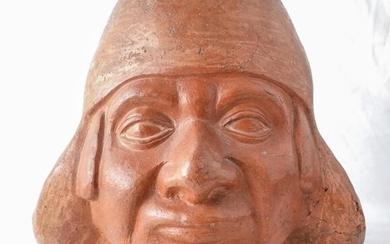 Ancient Peruvian Moche Terra Cotta Portrait Pot