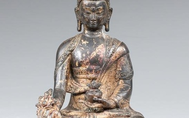 Antique Sino-Tibetan Gilded Bronze Buddha