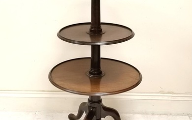 Antique mahogany 3 tier dumb waiter, on central turned colum...